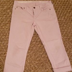 J Crew Matchstick Pink Cropped Jeans
